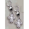 Leaf Cross Drop Earrings